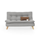 Sofá Toulouse Plata y Matiz Natural 140x80cm de Dos Puestos sin Apoya Brazos - SOFAS Y POLTRONAS | Bylmo