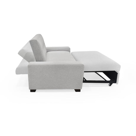 Sofá Cama Hamburgo Plata y Matiz Wengue 160x86cm de Dos Puestos Reclinable sin Apoya Brazos - SOFAS Y POLTRONAS | Bylmo