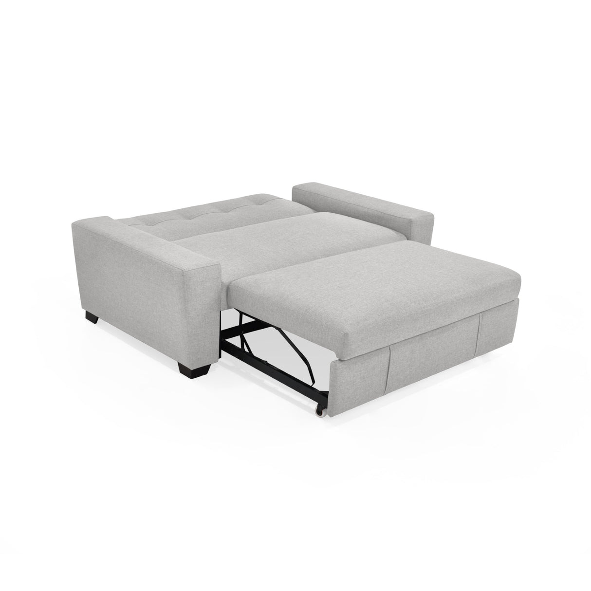 Sofá Cama Hamburgo Plata y Matiz Wengue 160x86cm de Dos Puestos Reclinable sin Apoya Brazos - SOFAS Y POLTRONAS | Bylmo