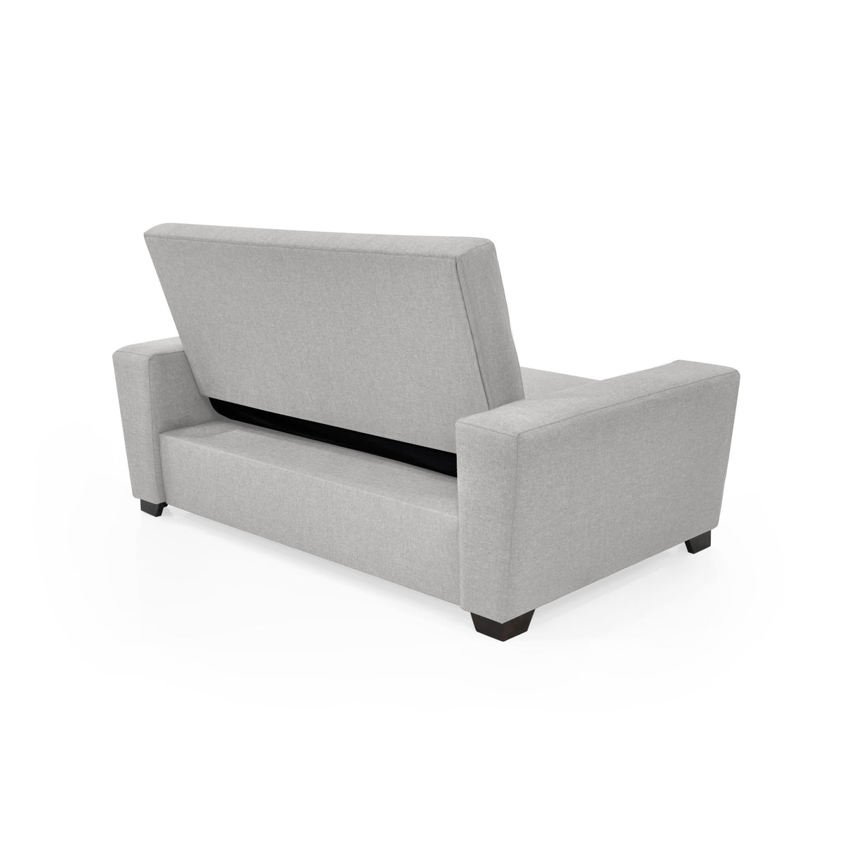 Sofá Cama Hamburgo Plata y Matiz Wengue 160x86cm de Dos Puestos Reclinable sin Apoya Brazos - SOFAS Y POLTRONAS | Bylmo