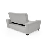 Sofá Cama Hamburgo Plata y Matiz Wengue 160x86cm de Dos Puestos Reclinable sin Apoya Brazos - SOFAS Y POLTRONAS | Bylmo
