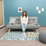 Sofá Cama Porto Plata y Matiz Natural 182x85cm de Tres Puestos Reclinable sin Apoya Brazos - SOFAS Y POLTRONAS | Bylmo
