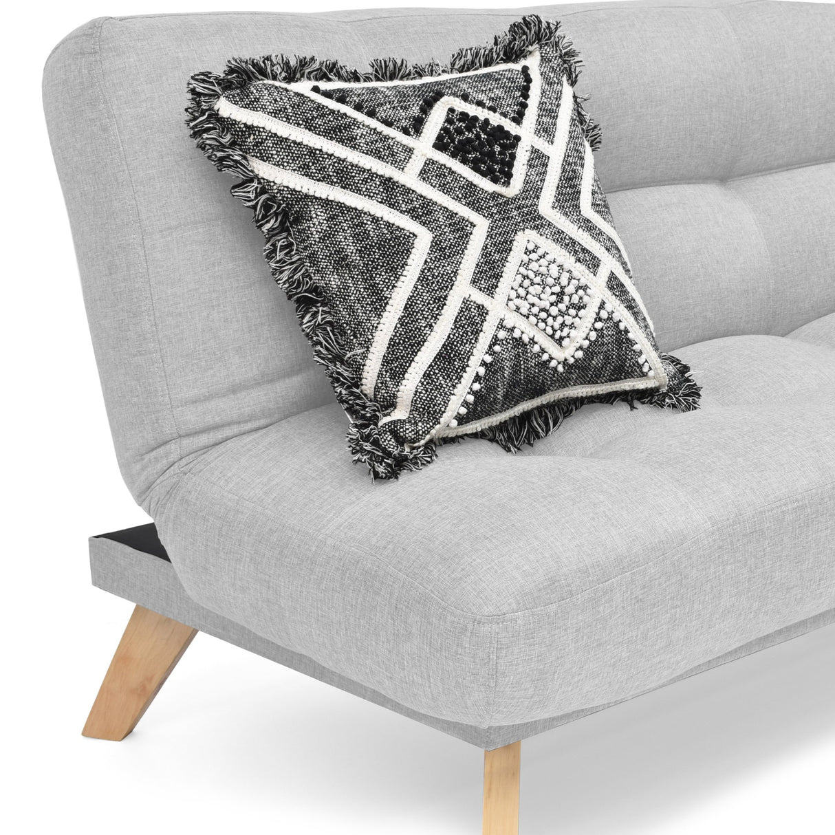 Sofá Cama Porto Plata y Matiz Natural 182x85cm de Tres Puestos Reclinable sin Apoya Brazos - SOFAS Y POLTRONAS | Bylmo