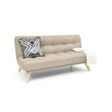 Sofá Cama Porto Beige y Matiz Natural 182x85cm de Tres Puestos Reclinable sin Apoya Brazos - SOFAS Y POLTRONAS | Bylmo