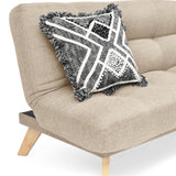 Sofá Cama Porto Beige y Matiz Natural 182x85cm de Tres Puestos Reclinable sin Apoya Brazos - SOFAS Y POLTRONAS | Bylmo