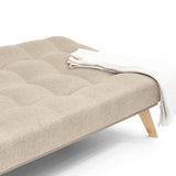 Sofá Cama Porto Beige y Matiz Natural 182x85cm de Tres Puestos Reclinable sin Apoya Brazos - SOFAS Y POLTRONAS | Bylmo