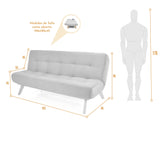 Sofá Cama Porto Beige y Matiz Natural 182x85cm de Tres Puestos Reclinable sin Apoya Brazos - SOFAS Y POLTRONAS | Bylmo