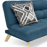 Sofá Cama Porto Azul y Matiz Natural 182x85cm de Tres Puestos Reclinable sin Apoya Brazos - SOFAS Y POLTRONAS | Bylmo