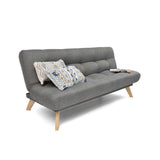 Sofá Cama Porto Gris y Matiz Natural 182x85cm de Tres Puestos Reclinable sin Apoya Brazos - SOFAS Y POLTRONAS | Bylmo