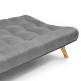 Sofá Cama Porto Gris y Matiz Natural 182x85cm de Tres Puestos Reclinable sin Apoya Brazos - SOFAS Y POLTRONAS | Bylmo