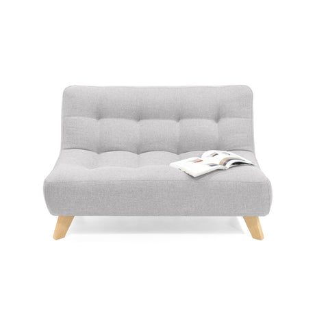 Sofá Navara Plata y Matiz Natural 121x82cm de Dos Puestos sin Apoya Brazos - SOFAS Y POLTRONAS | Bylmo