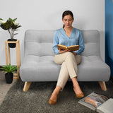 Sofá Navara Plata y Matiz Natural 121x82cm de Dos Puestos sin Apoya Brazos - SOFAS Y POLTRONAS | Bylmo