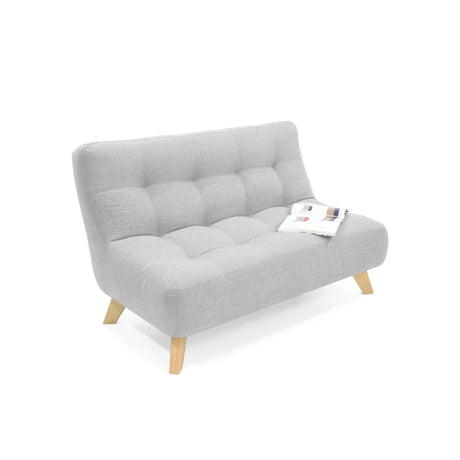 Sofá Navara Plata y Matiz Natural 121x82cm de Dos Puestos sin Apoya Brazos - SOFAS Y POLTRONAS | Bylmo