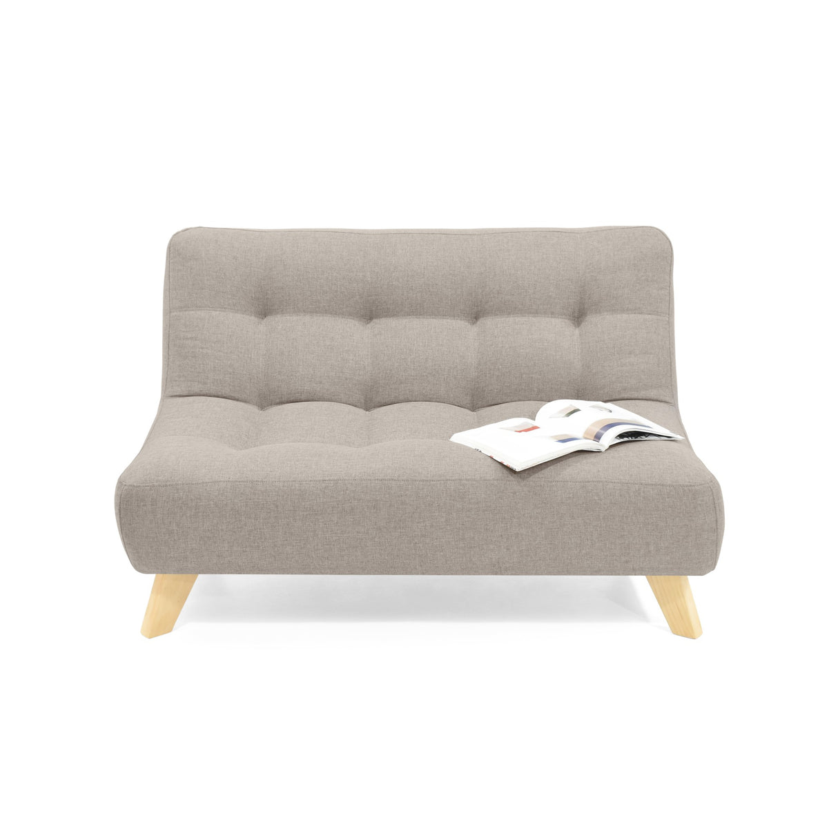 Sofá Navara Beige y Matiz Natural 121x82cm de Dos Puestos sin Apoya Brazos - SOFAS Y POLTRONAS | Bylmo
