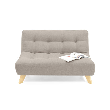 Sofá Navara Beige y Matiz Natural 121x82cm de Dos Puestos sin Apoya Brazos - SOFAS Y POLTRONAS | Bylmo