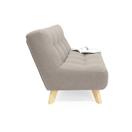 Sofá Navara Beige y Matiz Natural 121x82cm de Dos Puestos sin Apoya Brazos - SOFAS Y POLTRONAS | Bylmo