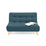 Sofá Navara Azul y Matiz Natural 121x82cm de Dos Puestos sin Apoya Brazos - SOFAS Y POLTRONAS | Bylmo