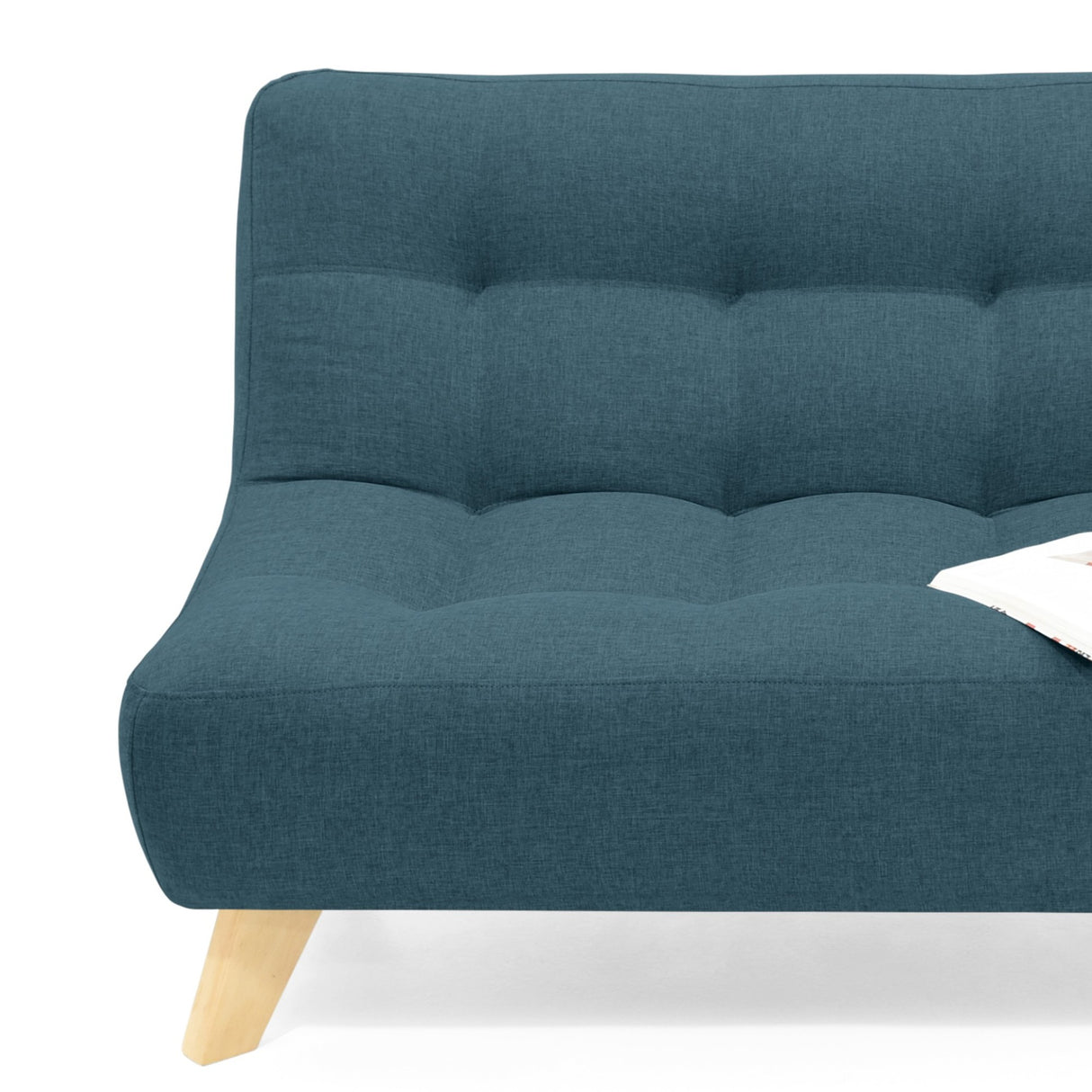 Sofá Navara Azul y Matiz Natural 121x82cm de Dos Puestos sin Apoya Brazos - SOFAS Y POLTRONAS | Bylmo