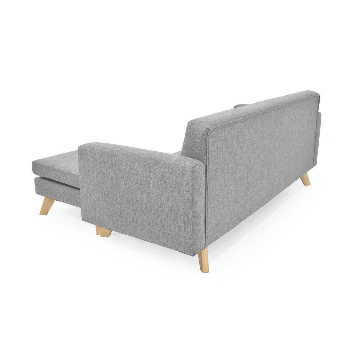 Sofá en L Burdeos Plata y Matiz Natural 192x82cm de Tres Puestos con Apoya Brazos - SOFAS Y POLTRONAS | Bylmo