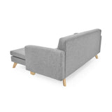 Sofá en L Burdeos Plata y Matiz Natural 192x82cm de Tres Puestos con Apoya Brazos - SOFAS Y POLTRONAS | Bylmo