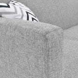 Sofá en L Burdeos Plata y Matiz Natural 192x82cm de Tres Puestos con Apoya Brazos - SOFAS Y POLTRONAS | Bylmo