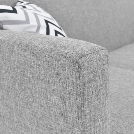 Sofá en L Burdeos Plata y Matiz Natural 192x82cm de Tres Puestos con Apoya Brazos - SOFAS Y POLTRONAS | Bylmo