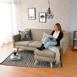 Sofá en L Burdeos Beige y Matiz Natural 192x82cm de Tres Puestos con Apoya Brazos - SOFAS Y POLTRONAS | Bylmo