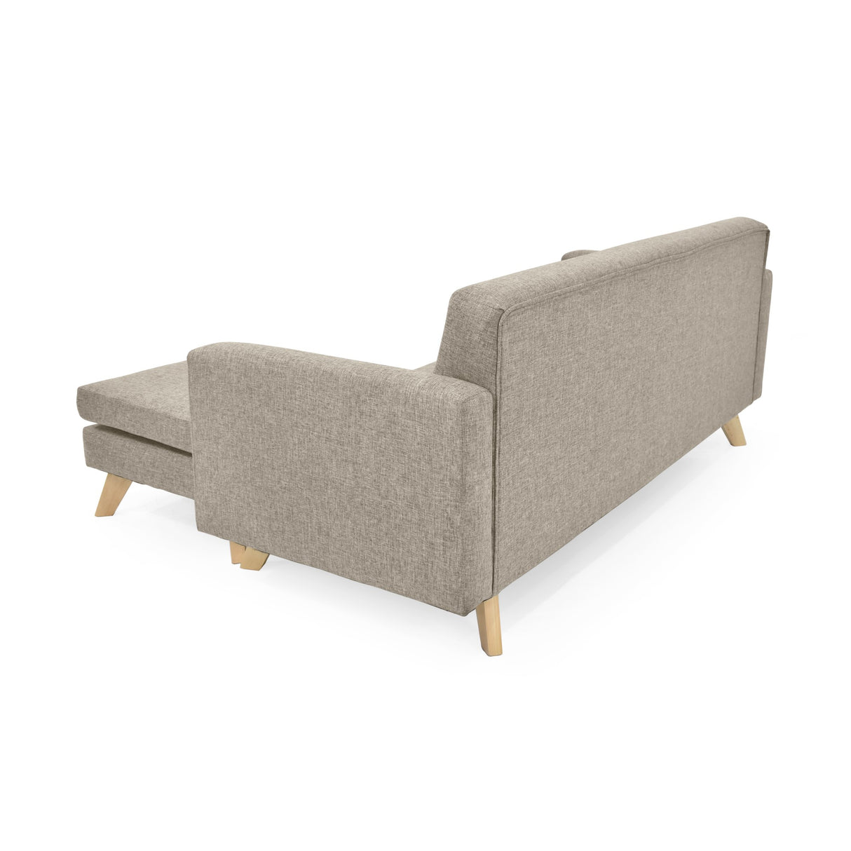 Sofá en L Burdeos Beige y Matiz Natural 192x82cm de Tres Puestos con Apoya Brazos - SOFAS Y POLTRONAS | Bylmo