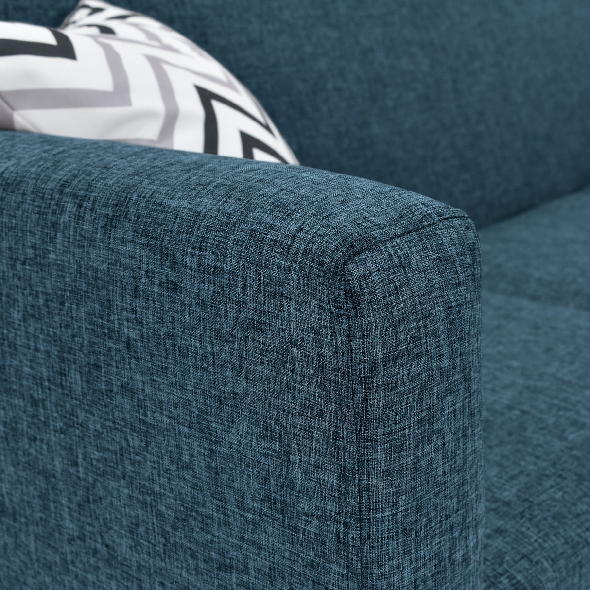Sofá en L Burdeos Azul y Matiz Natural 192x82cm de Tres Puestos con Apoya Brazos - SOFAS Y POLTRONAS | Bylmo