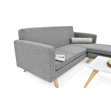 Sala Burdeos Plata y Matiz Natural 192x82cm de Tres Puestos con Apoya Brazos - SOFAS Y POLTRONAS | Bylmo