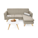 Sala Burdeos Beige y Matiz Natural 192x82cm de Tres Puestos con Apoya Brazos - SOFAS Y POLTRONAS | Bylmo