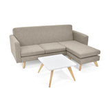 Sala Burdeos Beige y Matiz Natural 192x82cm de Tres Puestos con Apoya Brazos - SOFAS Y POLTRONAS | Bylmo