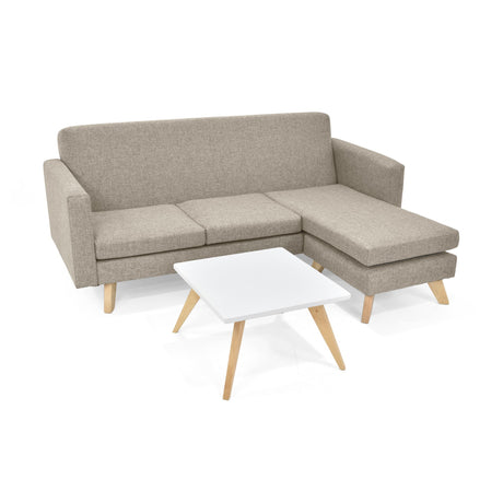 Sala Burdeos Beige y Matiz Natural 192x82cm de Tres Puestos con Apoya Brazos - SOFAS Y POLTRONAS | Bylmo