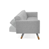 Sofá Cama Artemisa Plata y Matiz Natural 196x78cm de Tres Puestos Reclinable con Apoya Brazos - SOFAS Y POLTRONAS | Bylmo