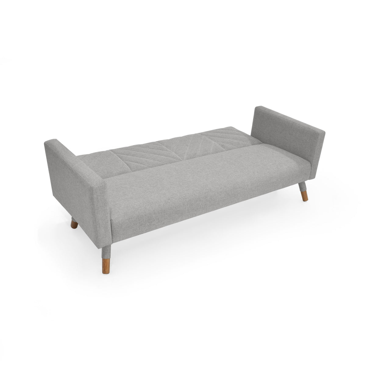 Sofá Cama Artemisa Plata y Matiz Natural 196x78cm de Tres Puestos Reclinable con Apoya Brazos - SOFAS Y POLTRONAS | Bylmo
