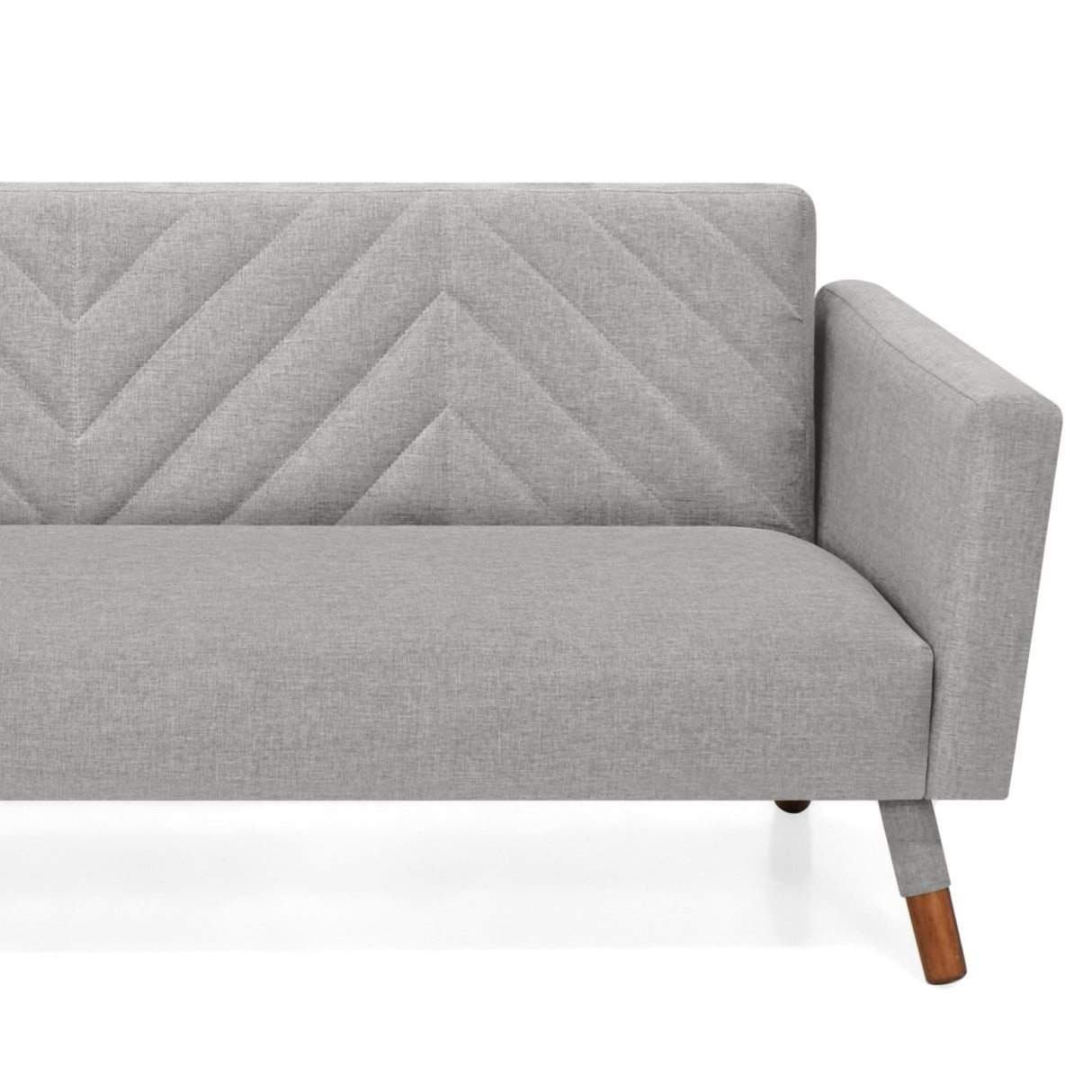 Sofá Cama Artemisa Plata y Matiz Natural 196x78cm de Tres Puestos Reclinable con Apoya Brazos - SOFAS Y POLTRONAS | Bylmo