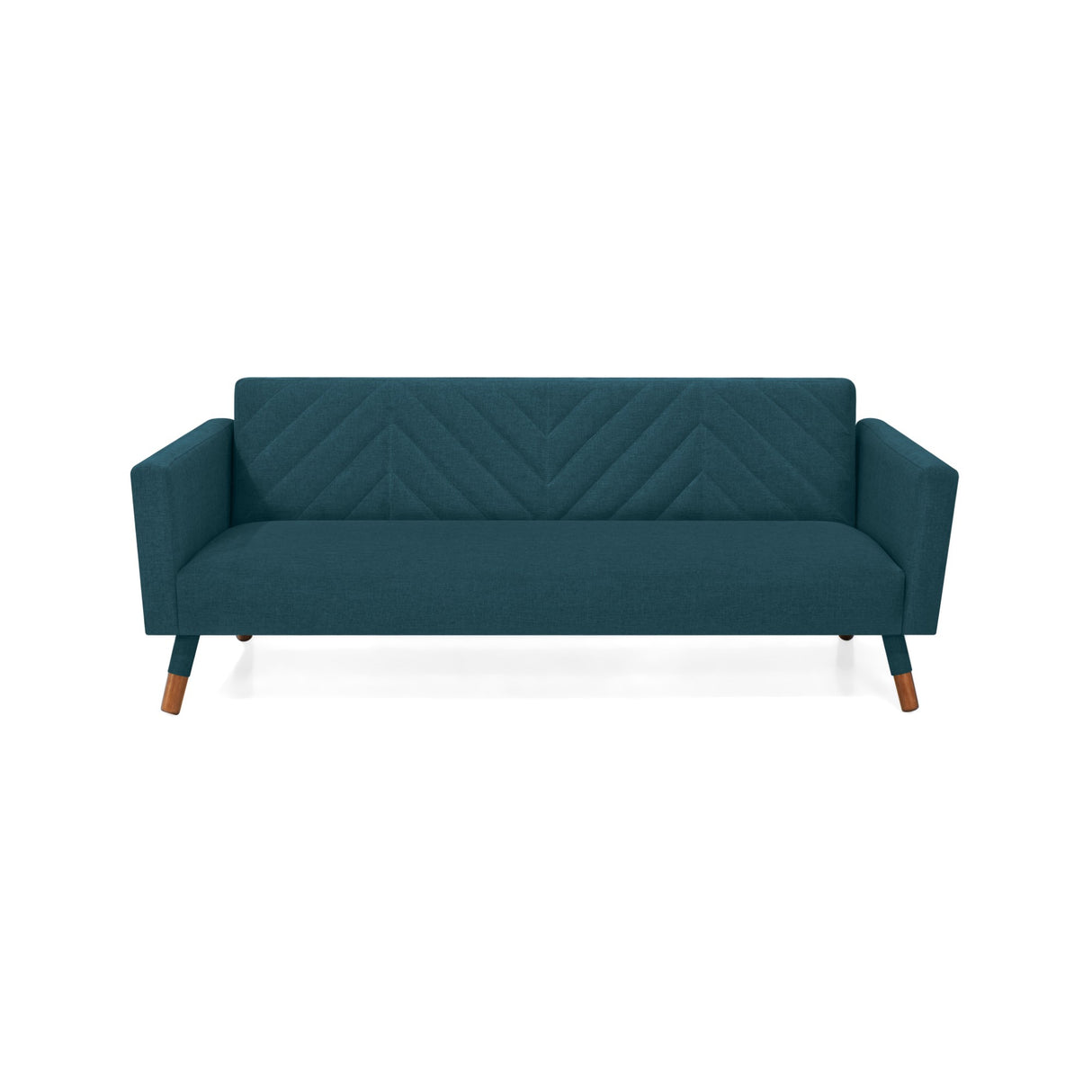 Sofá Cama Artemisa Azul y Matiz Natural 196x78cm de Tres Puestos Reclinable con Apoya Brazos - SOFAS Y POLTRONAS | Bylmo