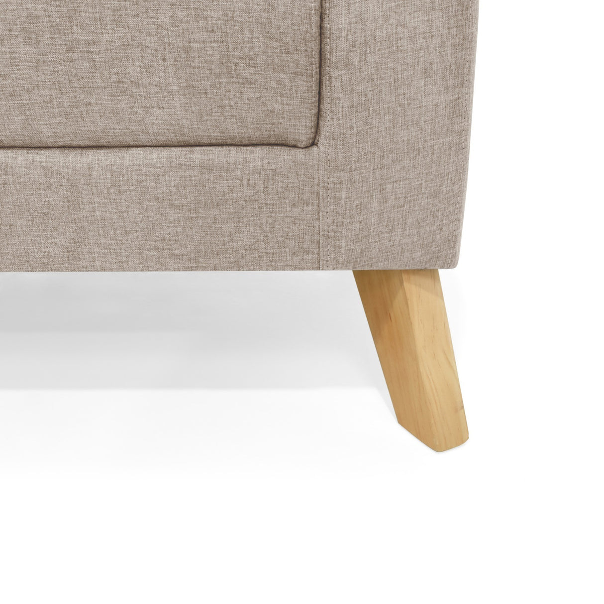 Sofá Cama Sion Beige y Matiz Natural 206x82cm de Tres Puestos Reclinable con Apoya Brazos - SOFAS Y POLTRONAS | Bylmo
