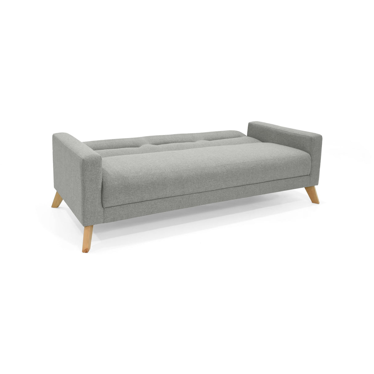 Sofá Cama Sion Plata y Matiz Natural 206x82cm de Tres Puestos Reclinable con Apoya Brazos - SOFAS Y POLTRONAS | Bylmo