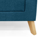 Sofá Cama Sion Azul y Matiz Natural 206x82cm de Tres Puestos Reclinable con Apoya Brazos - SOFAS Y POLTRONAS | Bylmo