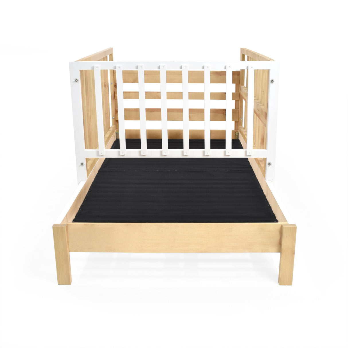 Cama Cuna Cincinnati Matiz Natural y Blanco 110x95cm para colchón Sencillo 100 X 190 Cm con Cabecero - CAMAS | Bylmo
