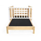 Cama Cuna Cincinnati Matiz Natural y Blanco 110x95cm para colchón Sencillo 100 X 190 Cm con Cabecero - CAMAS | Bylmo