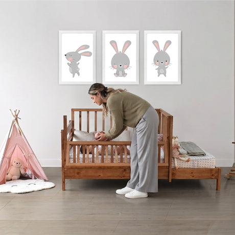 Cama Cuna Cincinnati Matiz Caoba 110x95cm para colchón Sencillo 100 X 190 Cm con Cabecero - CAMAS | Bylmo