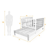 Cama Cuna Cincinnati Matiz Caoba 110x95cm para colchón Sencillo 100 X 190 Cm con Cabecero - CAMAS | Bylmo