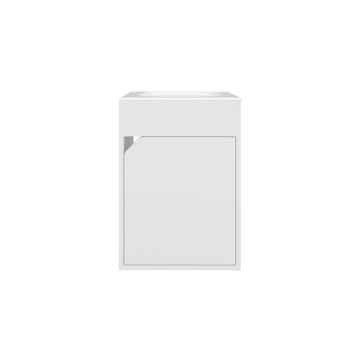 Mueble para Lavamanos Bethel Blanco 39.4x55cm Flotante Individual con Lavamanos de Sobreponer y con Una Puerta - MUEBLES PARA LAVAMANOS | Bylmo