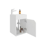 Mueble para Lavamanos Bethel Blanco 39.4x55cm Flotante Individual con Lavamanos de Sobreponer y con Una Puerta - MUEBLES PARA LAVAMANOS | Bylmo