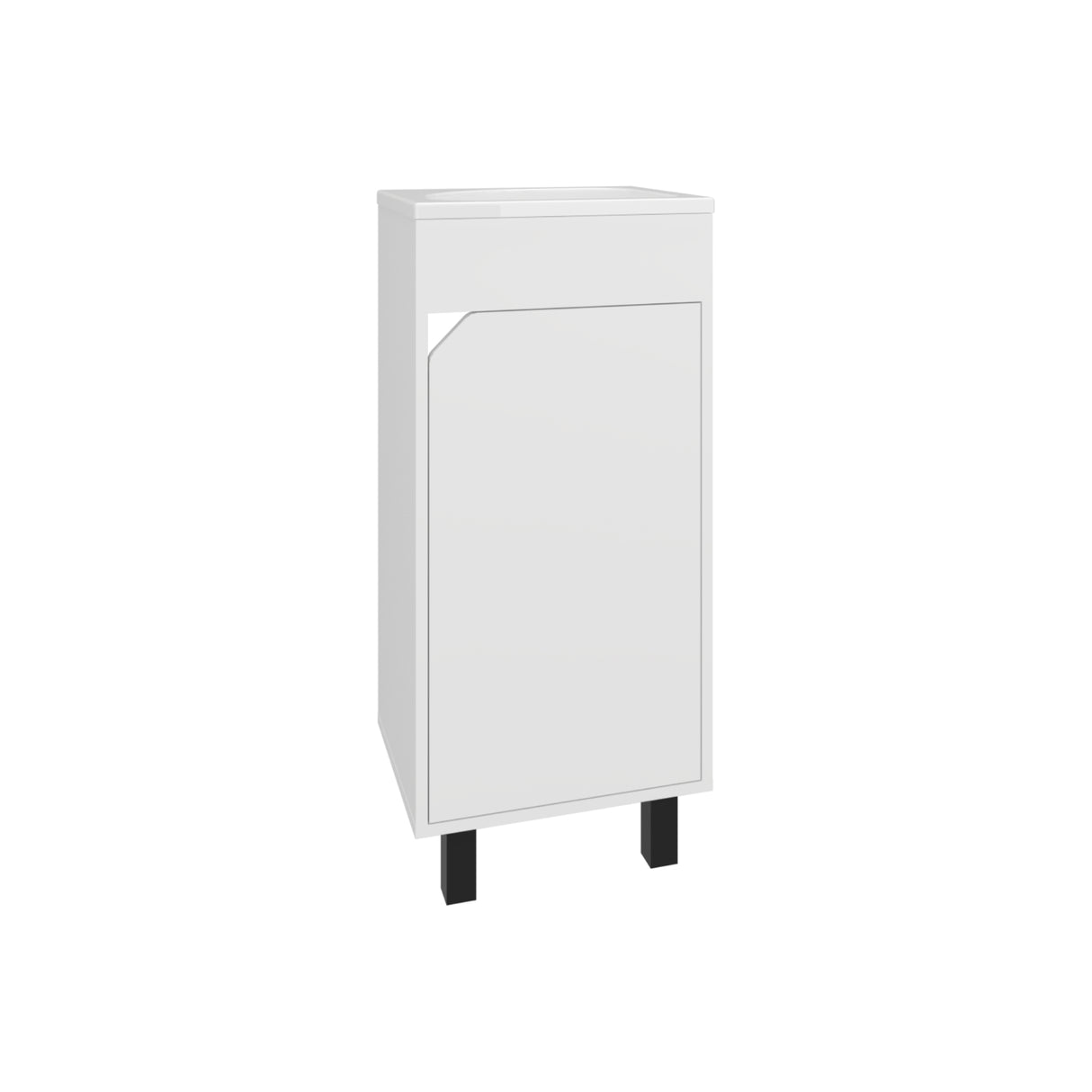 Mueble para Lavamanos Bethel Blanco 40x86.4cm Individual con Lavamanos de Sobreponer y con Una Puerta - MUEBLES PARA LAVAMANOS | Bylmo