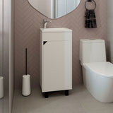 Mueble para Lavamanos Bethel Blanco 40x86.4cm Individual con Lavamanos de Sobreponer y con Una Puerta - MUEBLES PARA LAVAMANOS | Bylmo