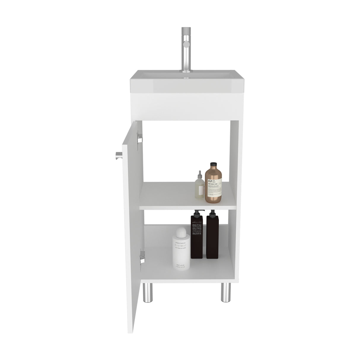 Mueble para Lavamanos Rivera Blanco 40.2x84cm Individual con Lavamanos de Sobreponer y con Una Puerta - MUEBLES PARA LAVAMANOS | Bylmo