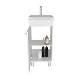 Mueble para Lavamanos Rivera Blanco 40.2x84cm Individual con Lavamanos de Sobreponer y con Una Puerta - MUEBLES PARA LAVAMANOS | Bylmo